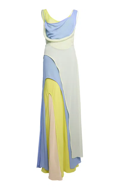 Christopher Esber Glacis Twisted Silk Maxi Dress In Multi