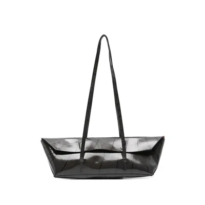 Christopher Esber Gondola Leaf Patent Leather Tote Bag In Black