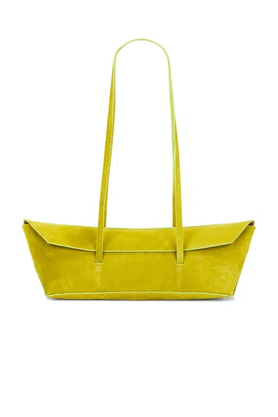 Christopher Esber Gondola Suede Mini Tote Bag In Chartreuse