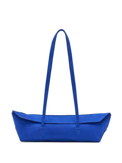 Christopher Esber Gondola Suede Shoulder Bag In Blue