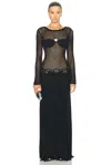 Christopher Esber Grafted Long Sleeve Dress In Black