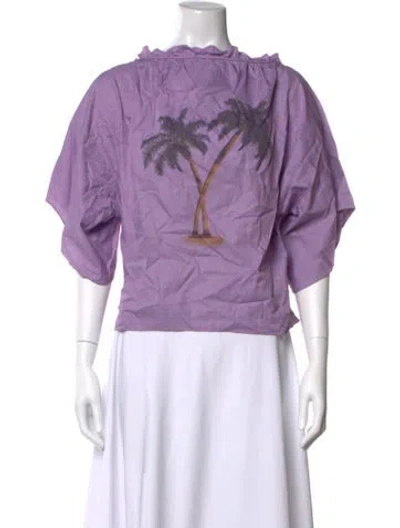 Pre-owned Christopher Esber Graphic Print Asymmetrical Top In Purple