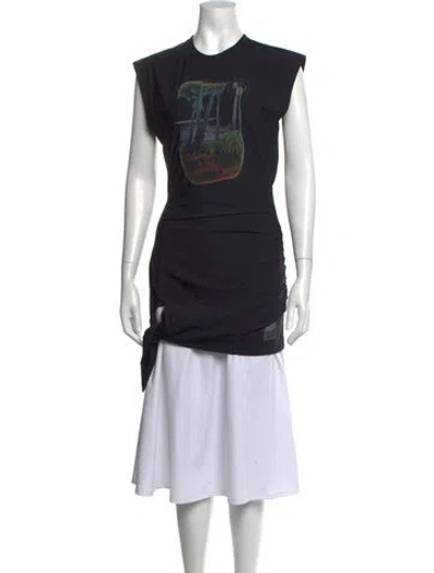 Pre-owned Christopher Esber Graphic Print Crew Neck T-shirt In Black