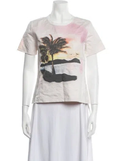 Pre-owned Christopher Esber Graphic Print Crew Neck T-shirt W/ Tags In White