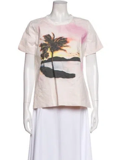 Pre-owned Christopher Esber Graphic Print Crew Neck T-shirt In White