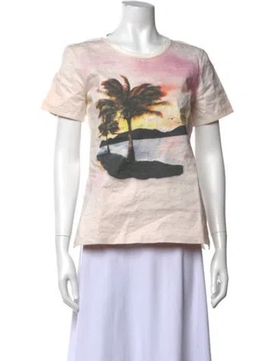 Pre-owned Christopher Esber Graphic Print Crew Neck T-shirt In White