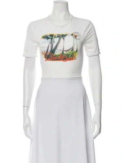 Pre-owned Christopher Esber Graphic Print Crew Neck T-shirt In White