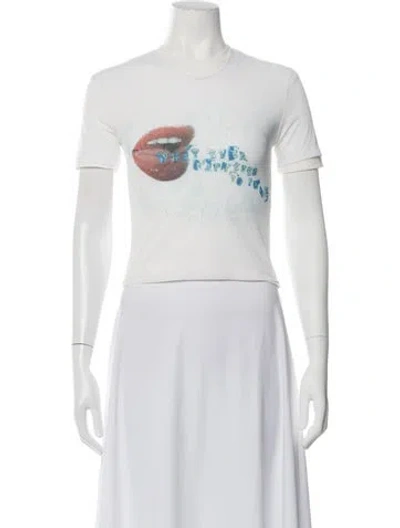 Pre-owned Christopher Esber Graphic Print Crew Neck T-shirt In White