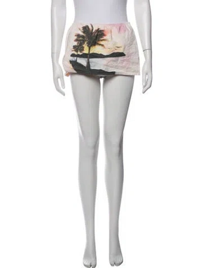 Pre-owned Christopher Esber Graphic Print Mini Skirt In Neutrals