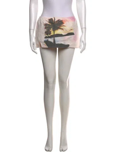 Pre-owned Christopher Esber Graphic Print Mini Skirt In Pink