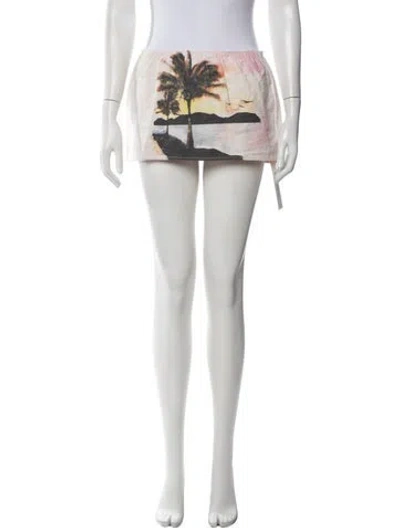 Pre-owned Christopher Esber Graphic Print Mini Skirt W/ Tags In Pink
