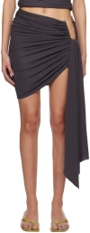 Christopher Esber Gray Arced Palm Miniskirt In Charcoal