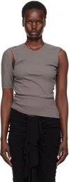 Christopher Esber Gray Contorsion Rib Tank Top In Shadow Grey