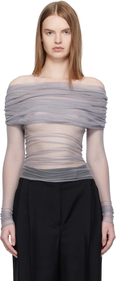 Christopher Esber Gray Veiled Top