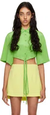 Christopher Esber Green Cropped Shirt In Apple