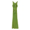 Christopher Esber Cut-out Ring-detail Maxi Dress In Green