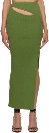 Christopher Esber Green Hip Slashed Maxi Skirt In Vert Green