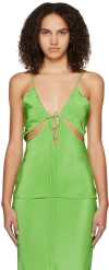 Christopher Esber Green Triquetra Camisole In Apple