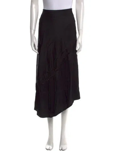 Pre-owned Christopher Esber Grosgrain Trim Midi Length Skirt In Black