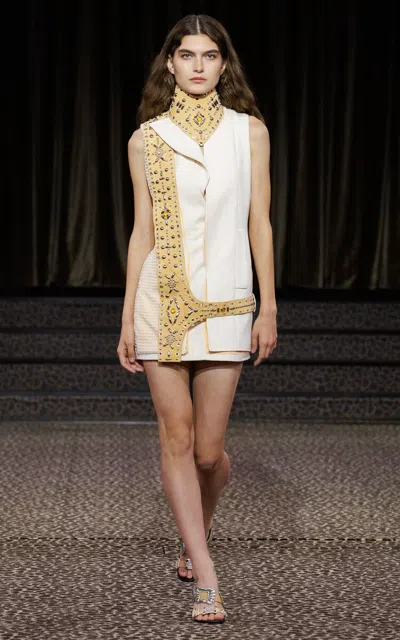 Christopher Esber Halo Vest Silk Mini Dress In White