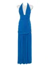 Christopher Esber Halter-neck Draped Maxi Dress In Blue