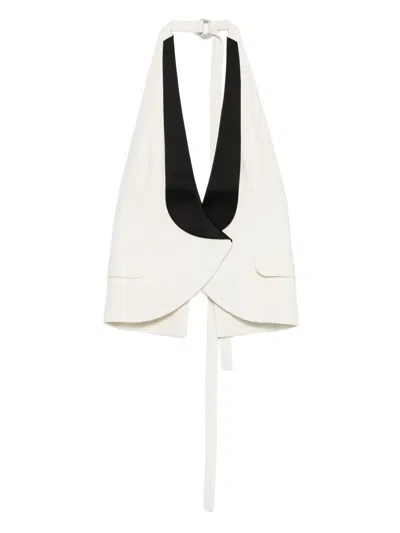 Christopher Esber Halterneck Contrast-panel Vest In White
