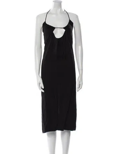 Pre-owned Christopher Esber Halterneck Knee-length Dress W/ Tags In Black