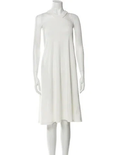 Pre-owned Christopher Esber Halterneck Knee-length Dress In White
