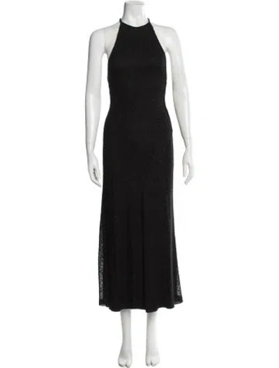 Pre-owned Christopher Esber Halterneck Long Dress In Black