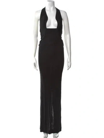 Pre-owned Christopher Esber Halterneck Long Dress In Black