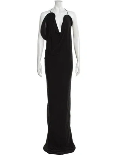 Pre-owned Christopher Esber Halterneck Long Dress In Black