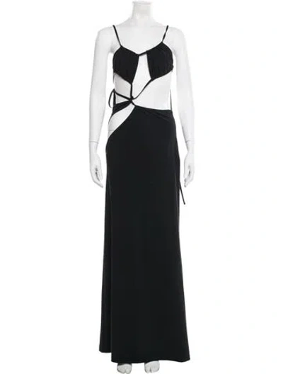 Pre-owned Christopher Esber Halterneck Long Dress In Black