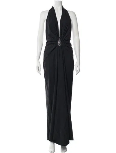 Pre-owned Christopher Esber Halterneck Long Dress In Black