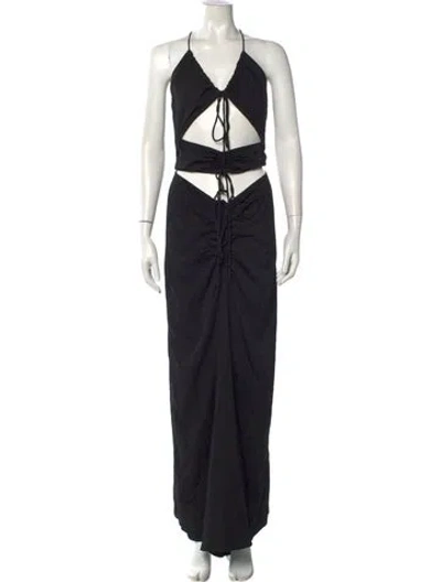 Pre-owned Christopher Esber Halterneck Long Dress In Black