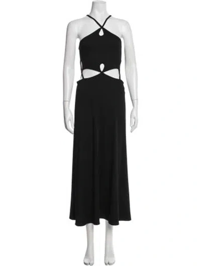 Pre-owned Christopher Esber Halterneck Long Dress In Black