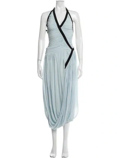Pre-owned Christopher Esber Halterneck Long Dress In Blue