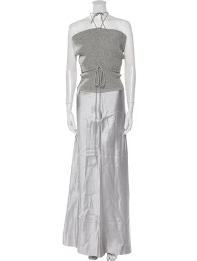 Pre-owned Christopher Esber Halterneck Long Dress In Gray