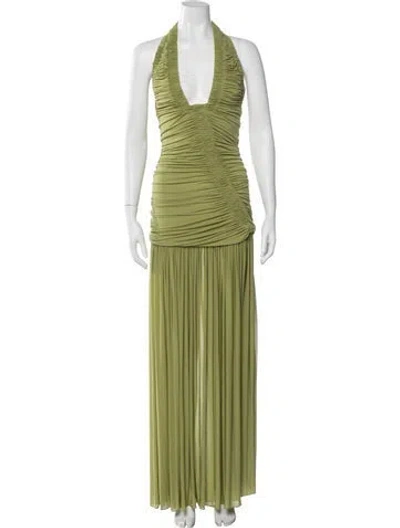 Pre-owned Christopher Esber Halterneck Long Dress In Green