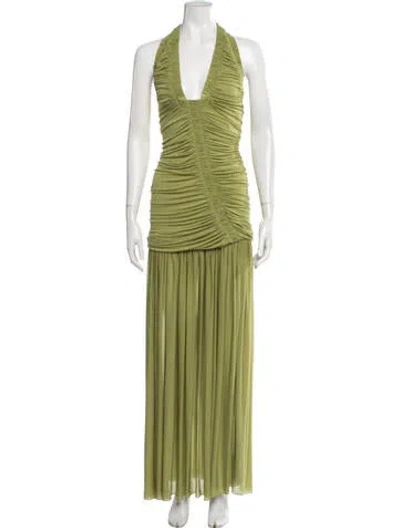 Pre-owned Christopher Esber Halterneck Long Dress In Green