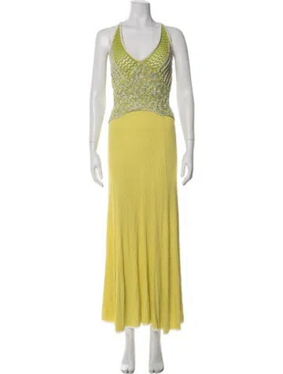 Pre-owned Christopher Esber Halterneck Long Dress In Multi
