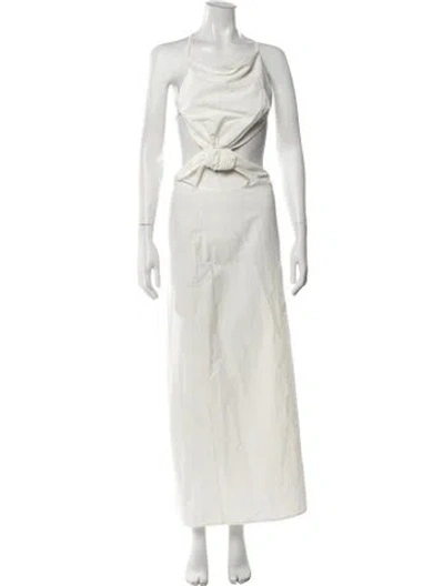 Pre-owned Christopher Esber Halterneck Long Dress In Neutrals