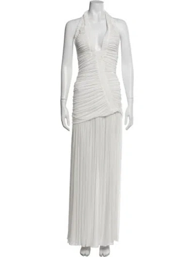 Pre-owned Christopher Esber Halterneck Long Dress W/ Tags In White