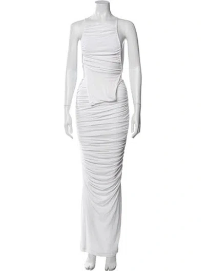 Pre-owned Christopher Esber Halterneck Long Dress In White