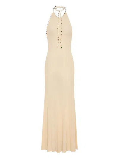Christopher Esber Halterneck Maxi Dress In Neutral