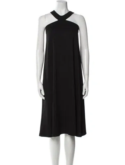 Pre-owned Christopher Esber Halterneck Midi Length Dress In Black