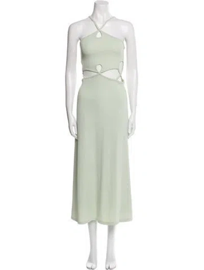 Pre-owned Christopher Esber Halterneck Midi Length Dress In Green