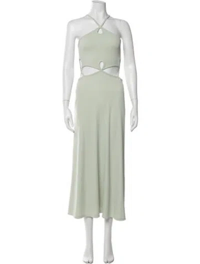 Pre-owned Christopher Esber Halterneck Midi Length Dress In Green
