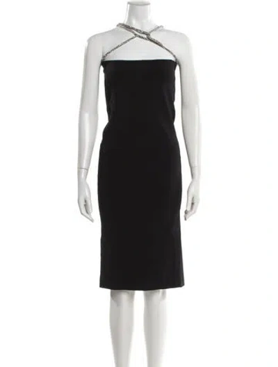 Pre-owned Christopher Esber Halterneck Midi Length Dress W/ Tags In Black