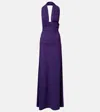 Christopher Esber Halterneck Open-back Maxi Dress In Purple