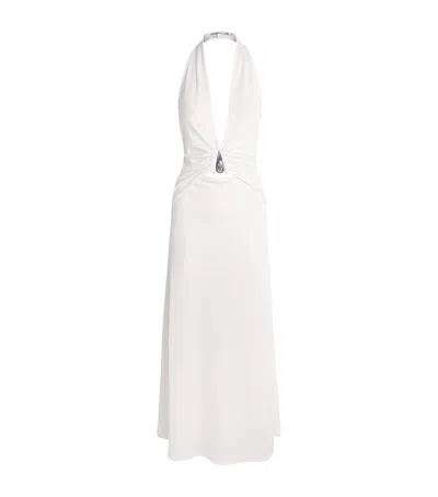 Christopher Esber Halterneck Pendant Maxi Dress In White
